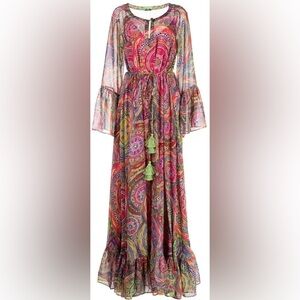 Alexis Pink multicolor geometric Charisma Mystic printed Maxi dress S NWT